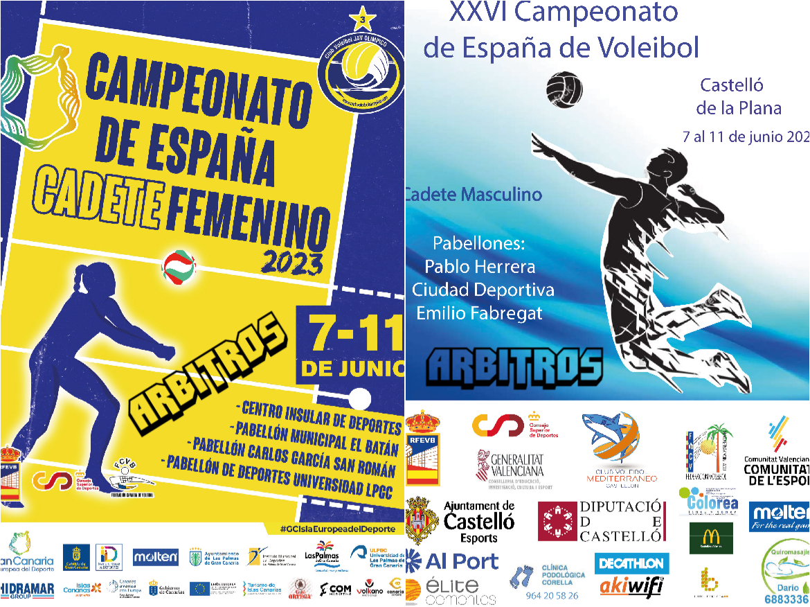 Designaciones Campeonatos de España Cadete 2023