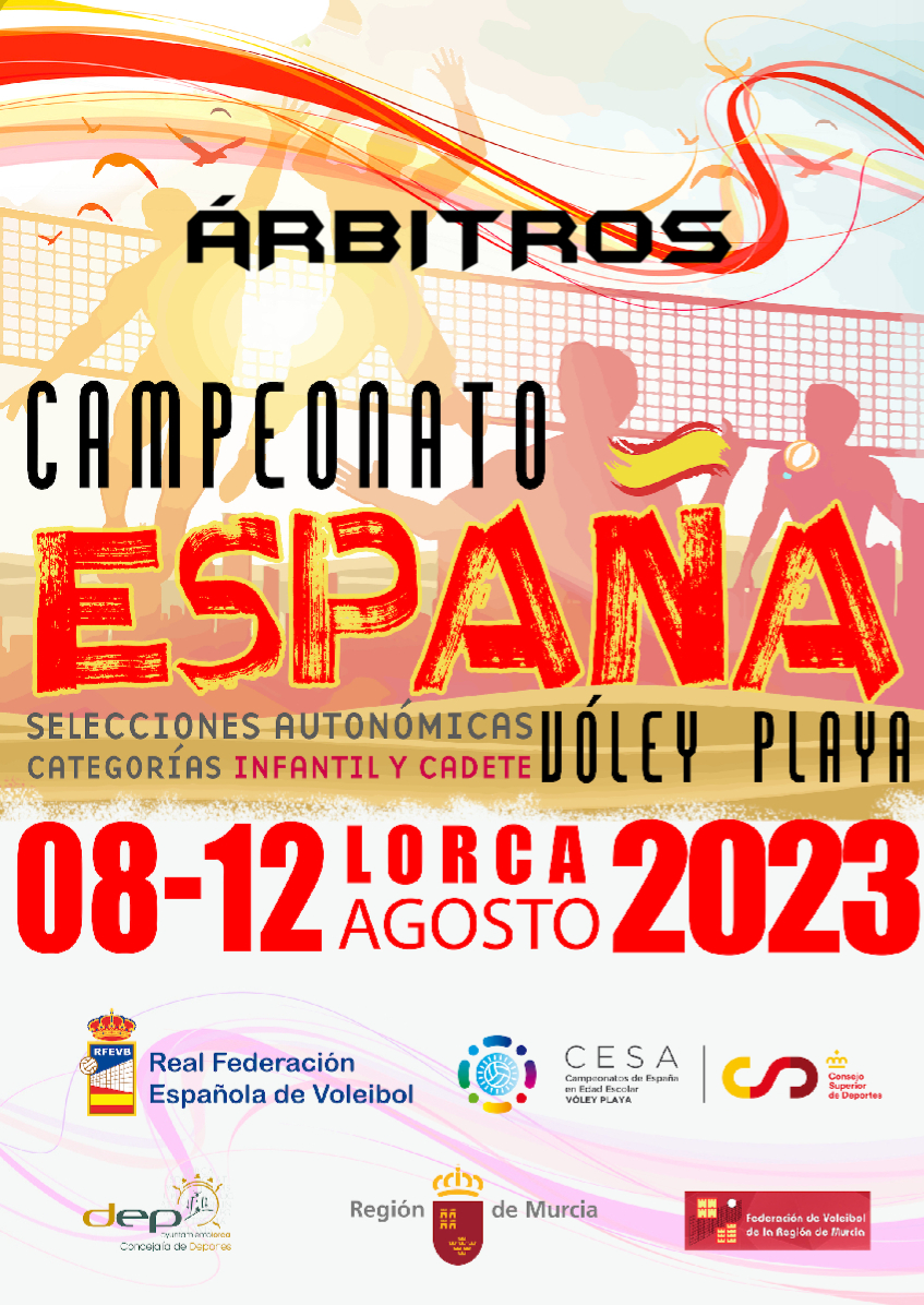 Designaciones CESA Infantil y Cadete Vóley Playa. Lorca 2023