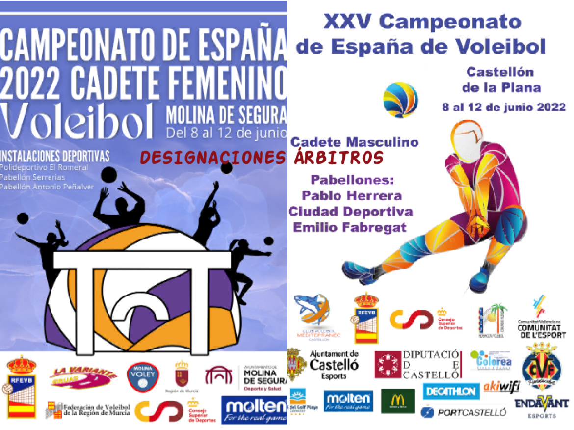 Designaciones Campeonatos de España Cadetes 2022