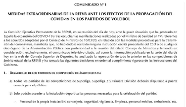 Medidas extraordinarias RFEVB - COVID-19