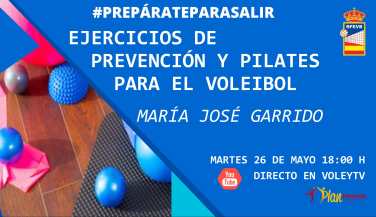 Ejercicios de Prevención y Pilates para el voleibol, tema del foro de esta tarde
