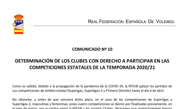 DETERMINACIÓN DE LOS CLUBES CON DERECHO A PARTICIPAR EN LAS COMPETICIONES ESTATALES DE LA TEMPORADA 
