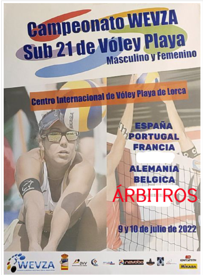 Designaciones WEVZA Beach Volleyball Under-21 Lorca 2022