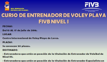 Últimas plazas disponibles para el Curso Internacional de Voley Playa de Nivel I