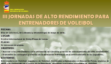 Tercera edición de las Jornadas de Alto Rendimiento para Entrenadores de Voleibol