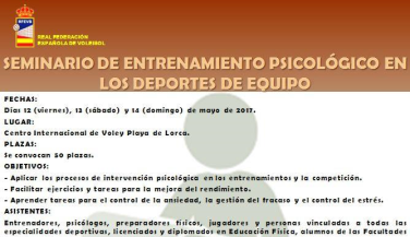 Seminario de entrenamiento psicológico en los deportes de equipo