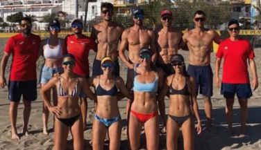 Vuelta a Lorca de las parejas de vóley playa que representan a España